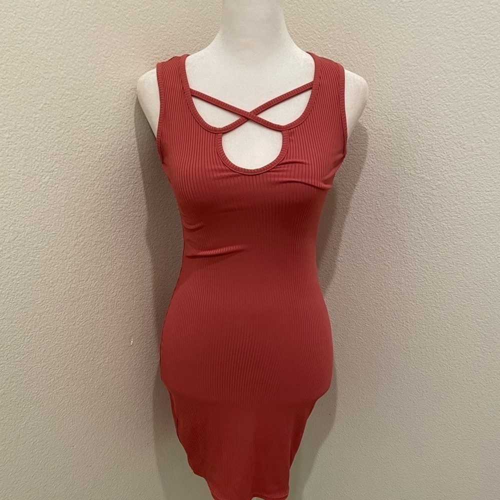 Pink Ribbed Dress Sugar & Cream Size Small​​​​​​